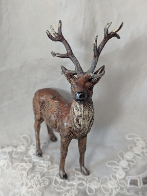 ANTIQUE Vintage CHRISTMAS Cast Metal GERMANY Lead REINDEER Deer Stag