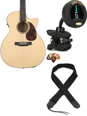 Recording King RGA-G6-CFE5 + Snark ST-8 + Dunlop PVP101 + Levy's M8POLYA-BL