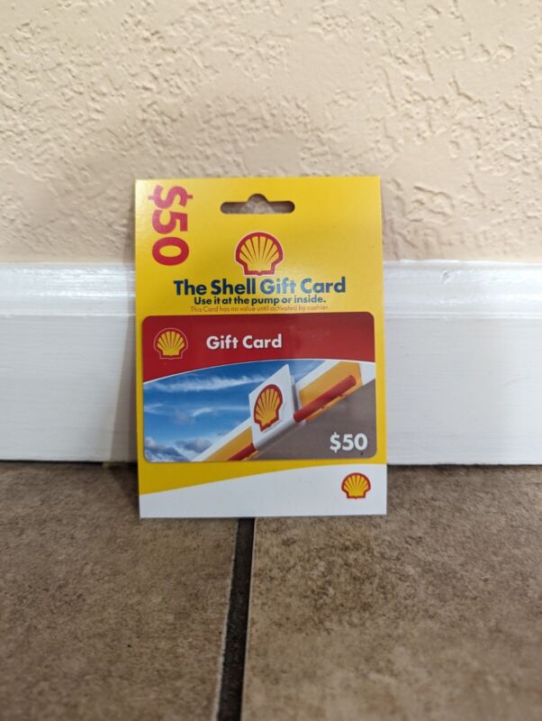 $50.00 The Shell Gift Card Physical Card Gas Gasoline Fuel Redeem at Pump New