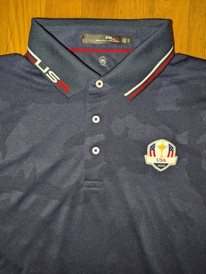 RLX Ralph Lauren US Ryder Cup 2020 Polo Shirt Mens XL Blue Team USA Golf