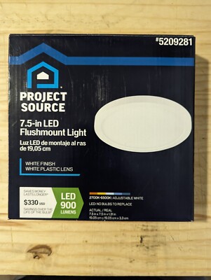 Project Source White LED Flush Mount Light (6 lights)