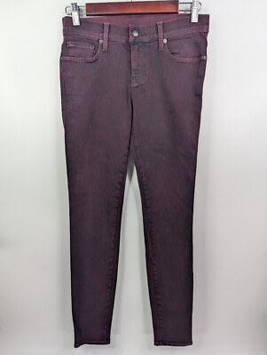 Ksubi Burgundy Red Wine Skinny Low Rise Y2K Star Detail Womens Size (Fits 28x30)