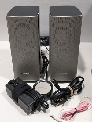 Bose Companion 20 Silver Multimedia Computer Laptop Speakers w Volume Pod