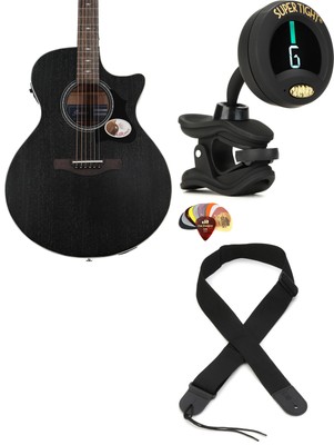 Ibanez AE140WKH + Snark ST-8 + Dunlop PVP101 + Levy's M8POLYA-BLK Value Bun