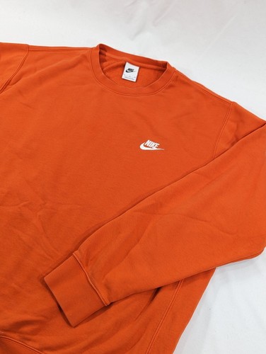 nike club crew sweatshirt orange