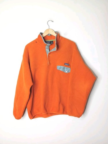 Vintage 99' Patagonia Synchilla Snap-T Pullover Orange Grey Vintage 99' Patagonia Synchilla Snap-T Pullover Orange Grey