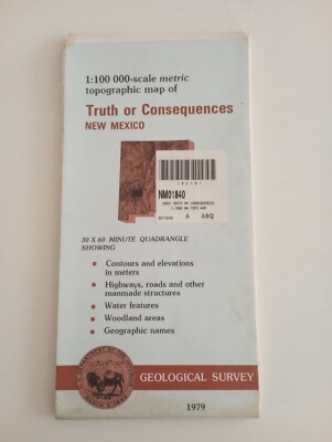 Geological Survey Topographic Map TRUTH OR CONSEQUENCES New Mexico 1979