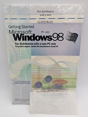 Microsoft Windows 98 For Distribution With A New PC Only CD COA & Key NEW