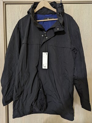 Uniqlo +J Jil Sander Oversized Hooded Modular Black Nylon Half Coat size Medium