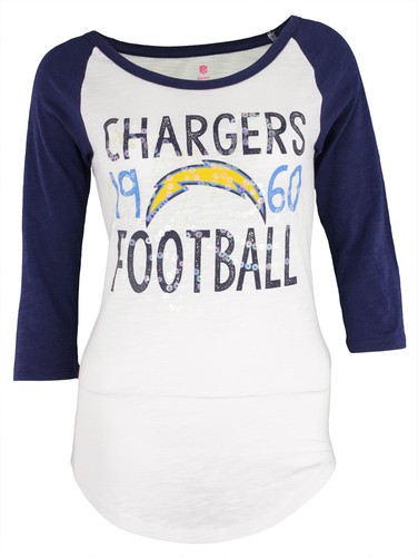 Футболка OuterStuff NFL Juniors для девочек Los Angeles Chargers Gameday с рукавами 3/4