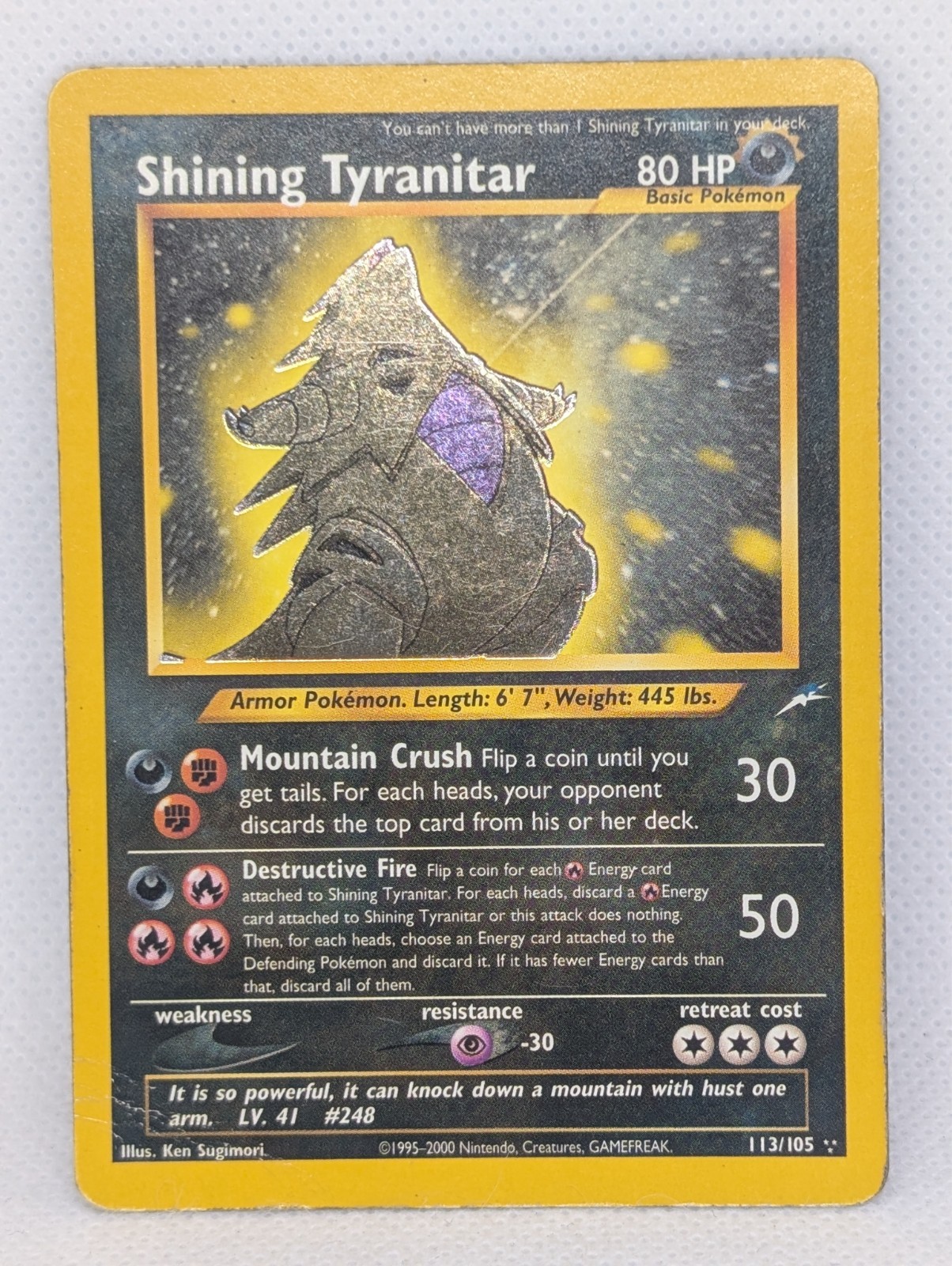 ポケモンカード　Shining Tyranitar 113/105 英語版 Shining Tyranitar 113/105 Neo Destiny - Wizards - English