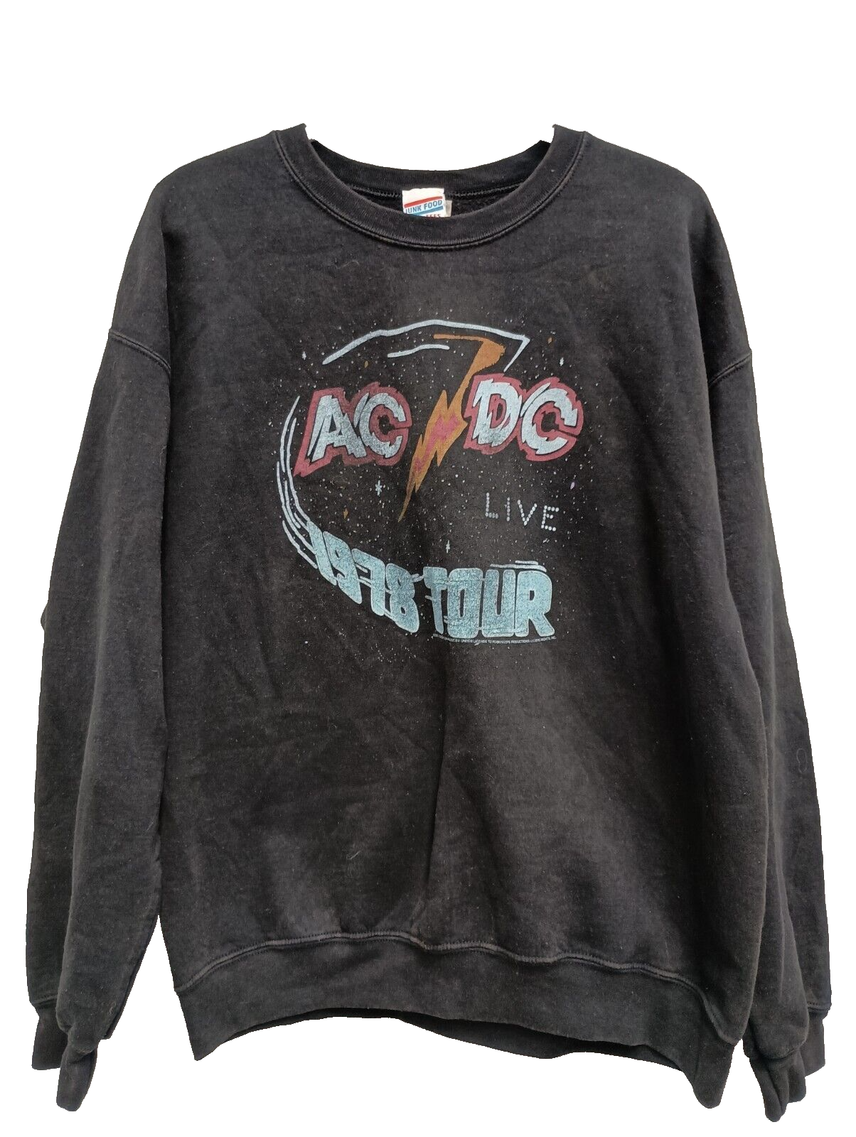 【AC/DC】【junk food】 Tシャツ⑤ Lサイズ AC/DC Childs 5T Pre Owned Cartoon Tee Shirt 1977 World Tour