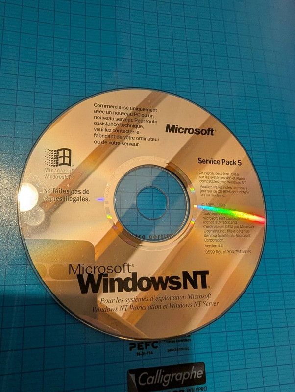 Microsoft Windows Nt 4.0 Station De Travail Service Pack 5 Cd-Rom Original