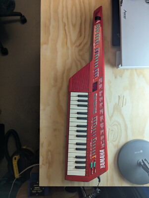Yamaha 1987 SHS-10 Red FM Digital Keyboard with MIDI - Keytar with Power Adaptor
