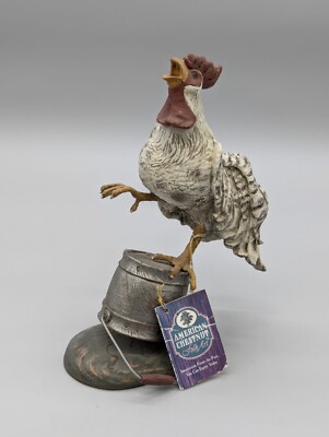 American Chestnut Folk Art The Show Off Rooster Resin Farm Animal Decor 8.25''