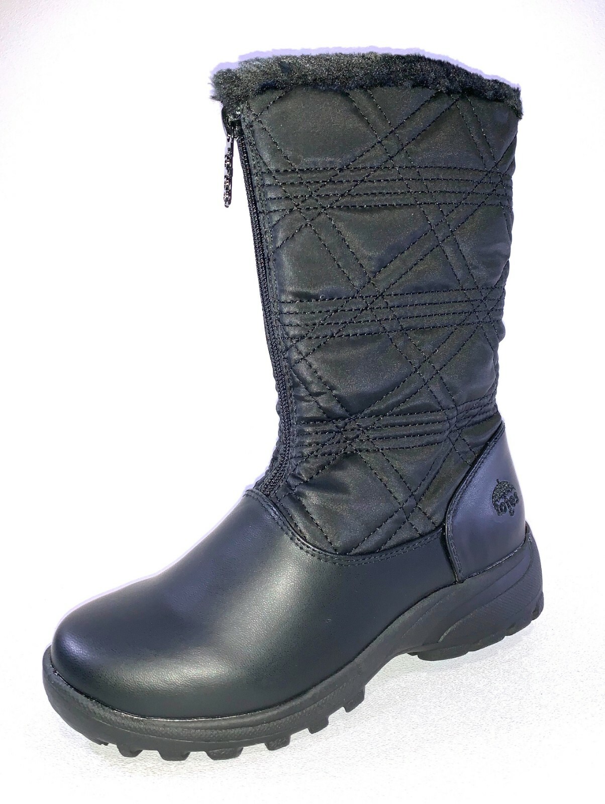 

Totes SUSIE Женские черные непромокаемые ботинки на молнии спереди СРЕДНЕГО и ШИРОКОГО цвета, Черный