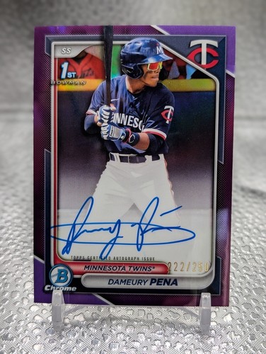 2024 Bowman Chrome Dameury Pena 1st Chrome AUTO PURPLE 222