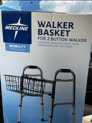 Medline Walker Basket for 2 Button Walker Measures 5.5 (D) x 16 (W) x 7  (H)