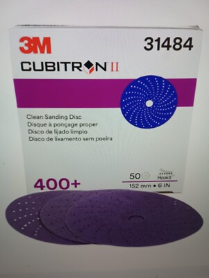 3M Cubitron II 31484 737U Sanding Abrasive Discs, 6 in Dia, 400+ Grit, 50 Discs