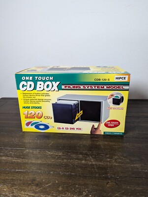 NEW HIPCE CDB-120-S One Touch CD/DVD Storage Box Slide Out Storage Case SEALED 