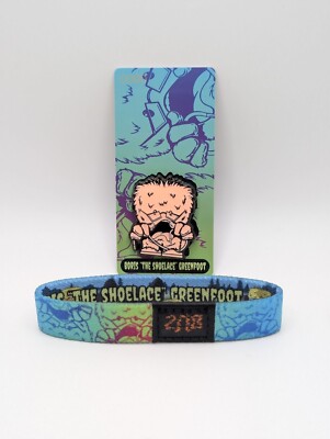 Zox Glow In The Dark #80 Boris ''The Shoelace'' Greenfoot ~ NEW ~ Med ~ Card & Pin