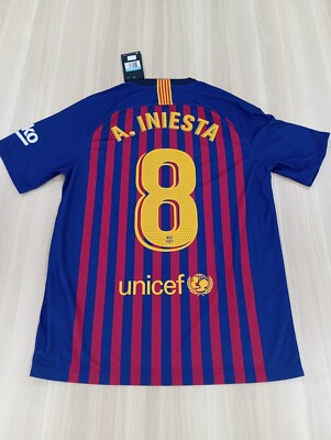 Nike Barcelona 18/19 Iniesta 8 Home Stadium Jersey (US M Size) - 894430-456