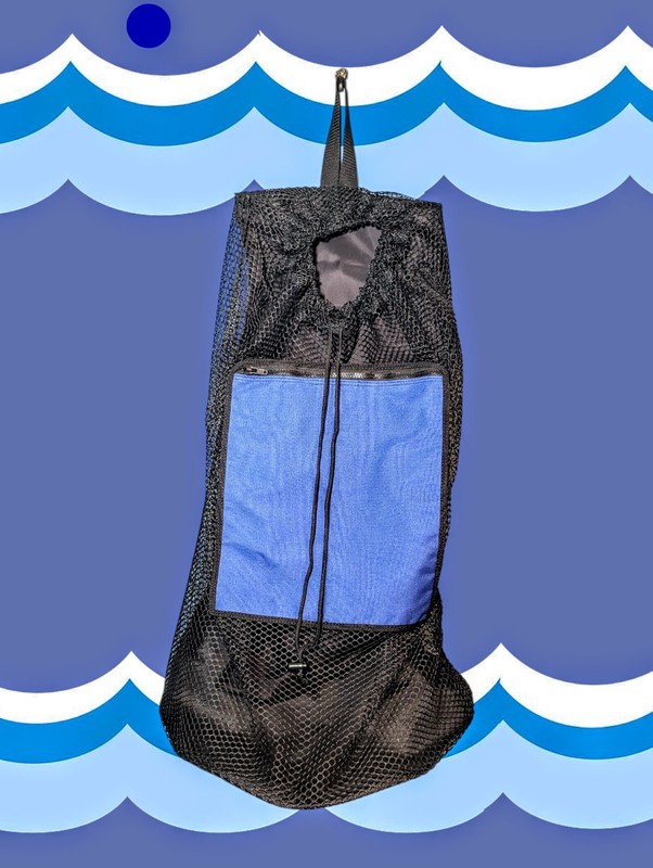 SCUBA Diving Bag Large Black MESH Blue Dive Bag Backpack