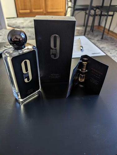 Afnan 9 PM Black EDP for Men 3.4 FL OZ / 100 ML Spray New in