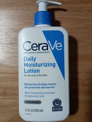 Cerave Daily Moisturizing Face and Body Lotion for Normal to Dry Skin, 12 oz
