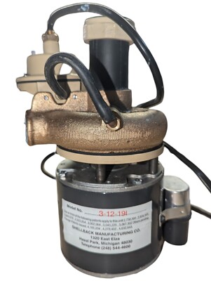 Shellback Electric Motor Laundry Tray Effluent Pump 3-12-19 1/8 HP, 115-volt