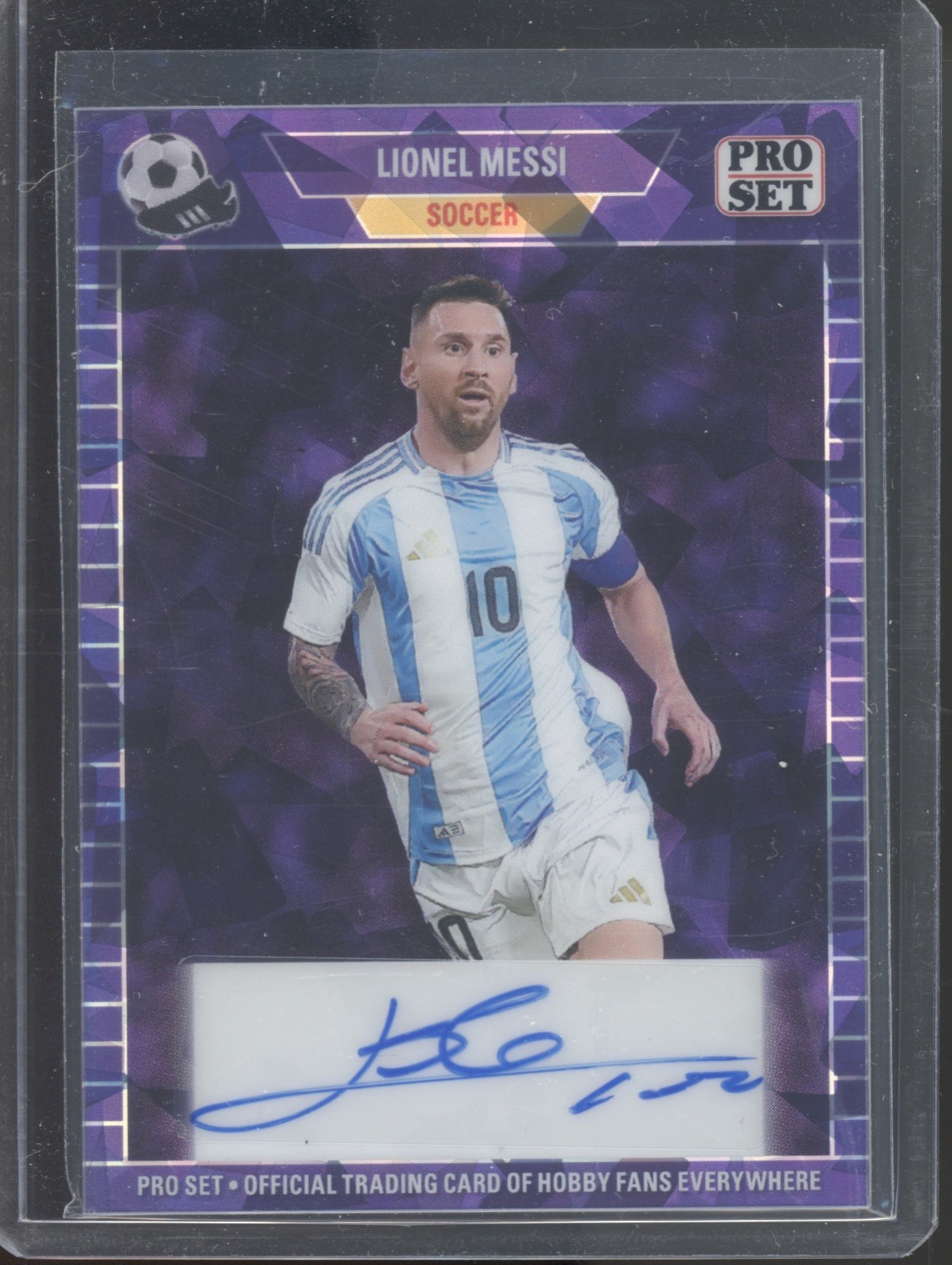 2024 Pro Set Crystal Purple Lionel Messi Ronadlo Nazario 1/6 Auto Autograph
