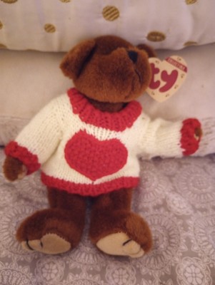 Ty Beanie Baby Casanova Plush Jointed Bear Attic Treasures Collection Sweater