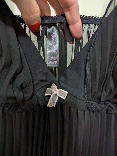 Dreamgirl Women's Plus Black Pleated Chiffon Babydoll Lingerie Size 3X/4X