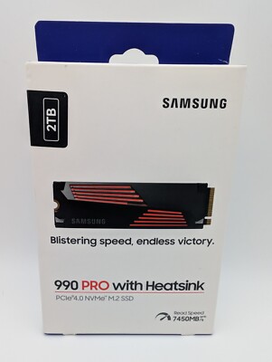   Samsung 990 PRO With Heatsink 2TB - M.2 PCIe 4.0 NVMe SSD - NEW