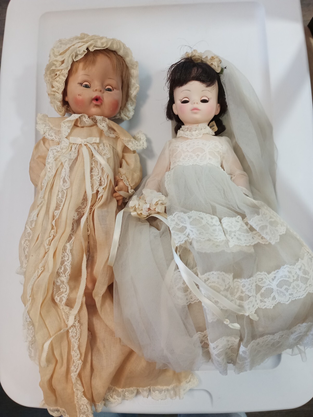 Madame Alexander vintage dolls (2)-baby and wedding/one 1965