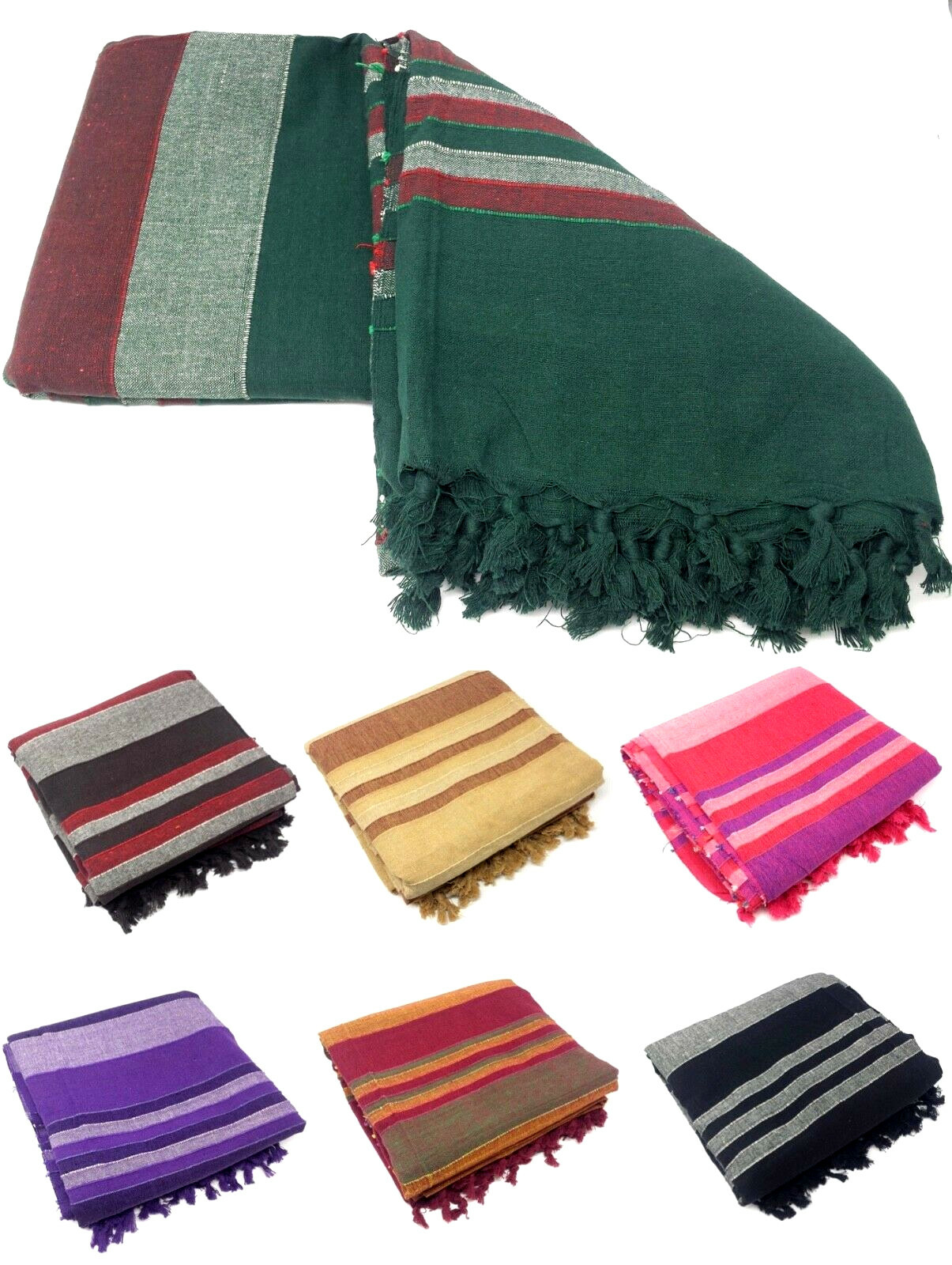 Tagesdecke Nepal Bettüberwurf Baumwolle 220x250cm XXL Indien Webdecke Wohndecke