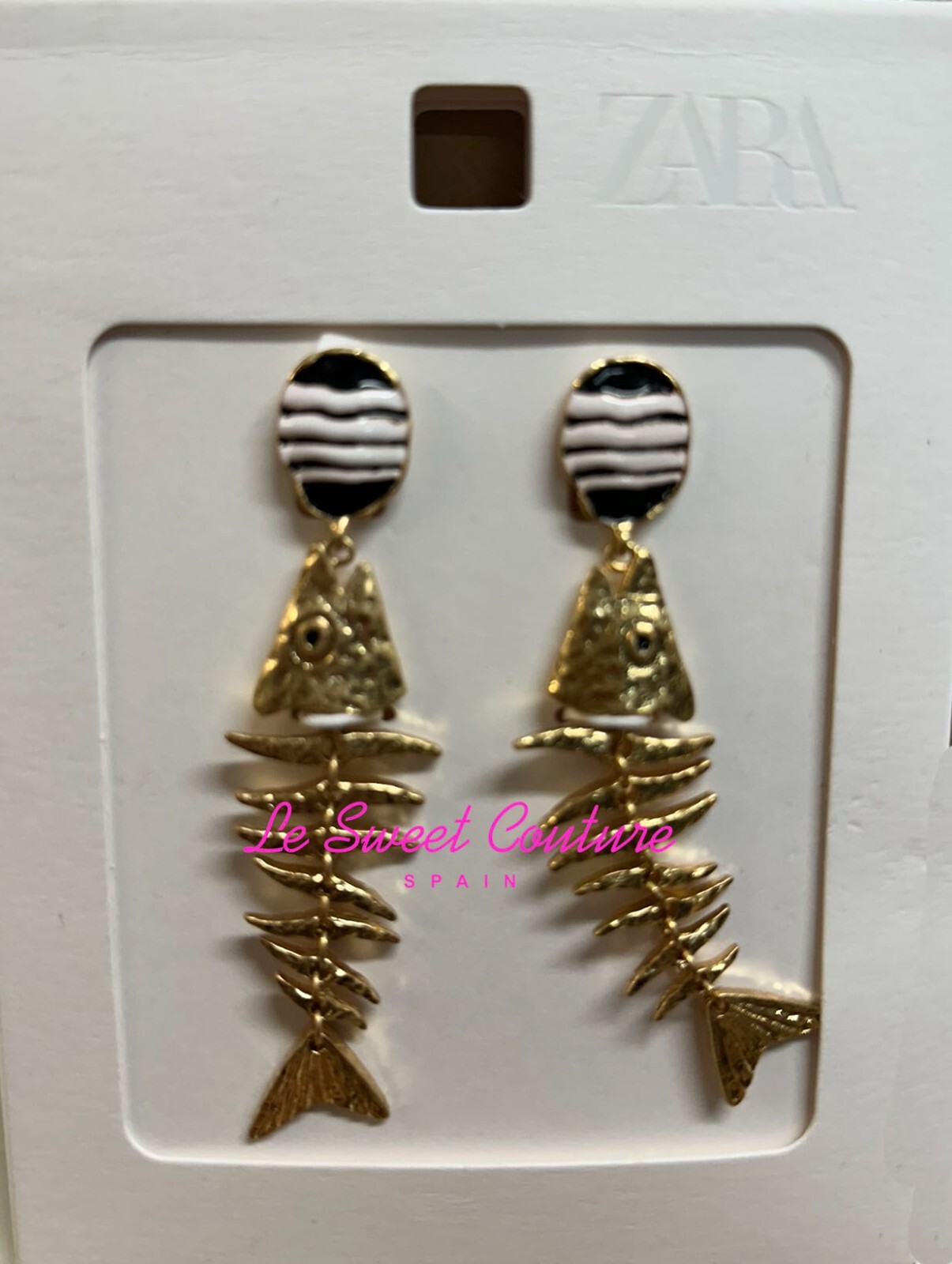 ZARA WOMAN NWT SS25 METAL FISH EARRINGS GOLDEN 4548/098/303