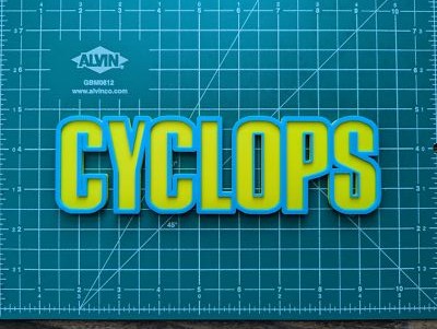 Cyclops 3D printed art Marvel X-MEN stand shelf wall display