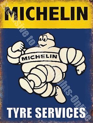 Vintage Garage 21,Michelin Man, Tyres,,Motor Car,Wheels,Old Large Metal Tin Sign