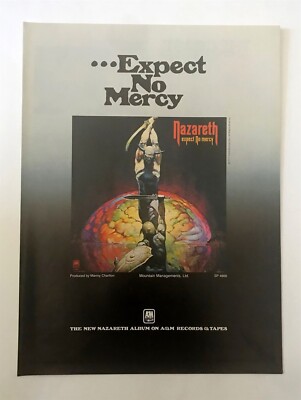 Nazareth Expect No Mercy 1977 Small Short Print Poster Type Ad, Promo Advert