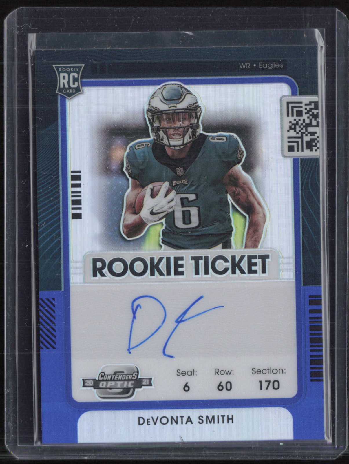 2021 Panini Contenders Optic Rookie Ticket Blue DeVonta Smith 38/50 Auto RC