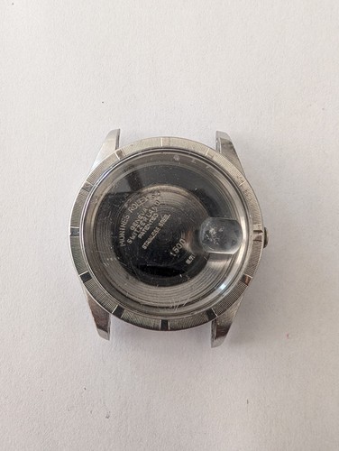 ROLEX STAINLESS STEEL1500 WATCH CASE FOR PARTS OR REPAIRS SERIAL 187XXXX