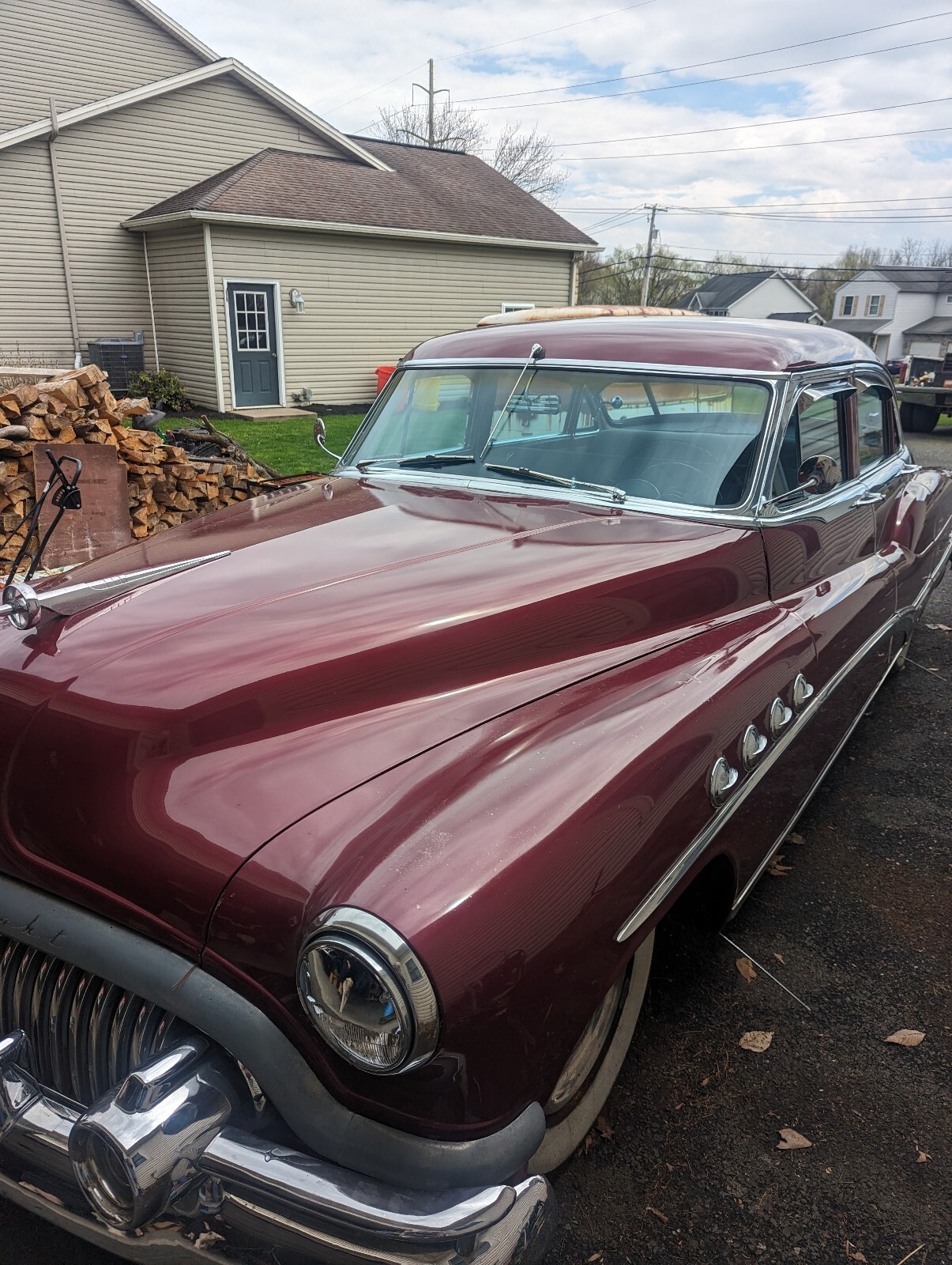 Owner 1951 Buick Roadmaster Sedan Red RWD Automatic chrome