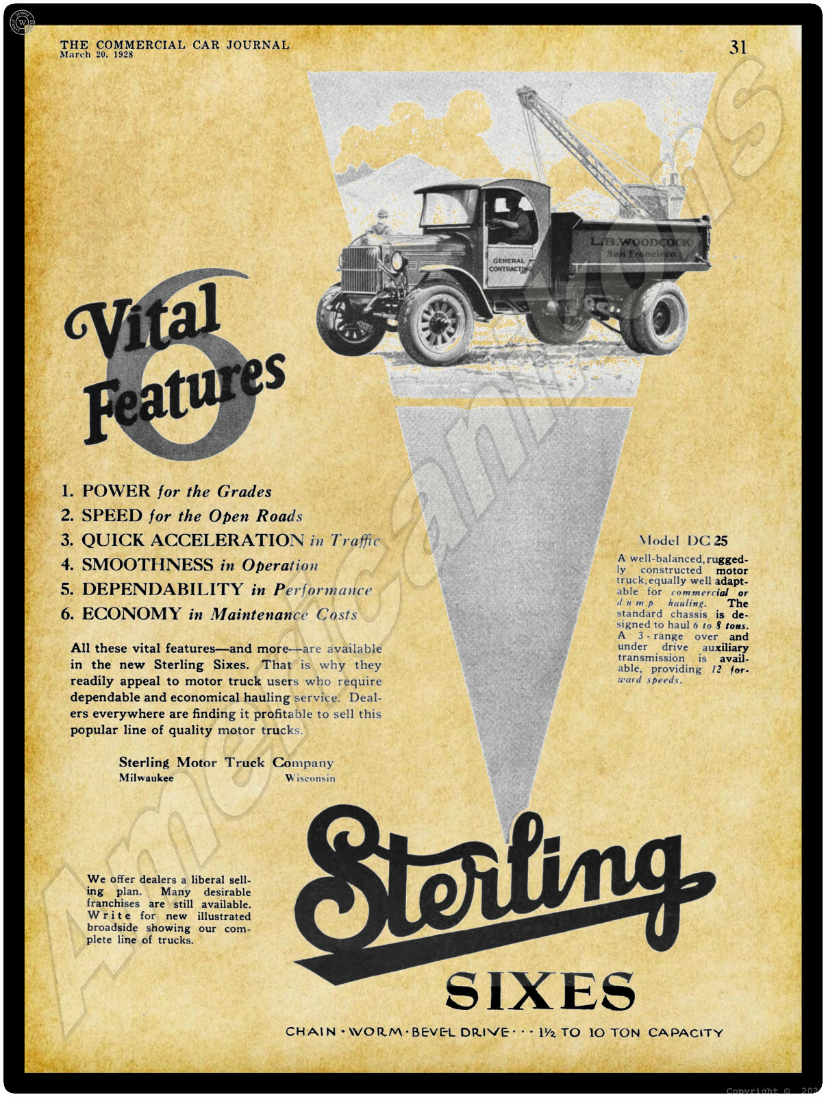 流行り の ブランド - 2025年おすすめのアイテム満載 Metal New Co. Truck Motor Sterling 1928 Sign: 25 DC Model 小物入れ