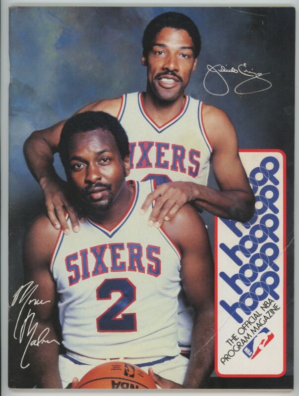2/12/84 Hoops NBA Program • Phila. 76ers Moses Malone Dr. J 2/12/84 Hoops NBA Program • Phila. 76ers Moses Malone Dr. J
