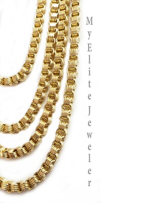 Pre-owned My Elite Jeweler 10k Yellow Gold Byzantine Chain Necklace 18" - 30" Inch 5mm Real 10kt For Men's