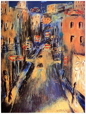 Decor Poster. Fine Graphic Art. Street drawing by victor M. Wall Design. 1310