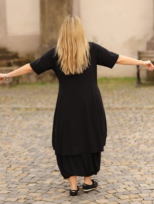 ELLI ELLI - LAGENLOOK TUNIKA KLEID GR 44 46 48 50 52 54 - SCHWARZ