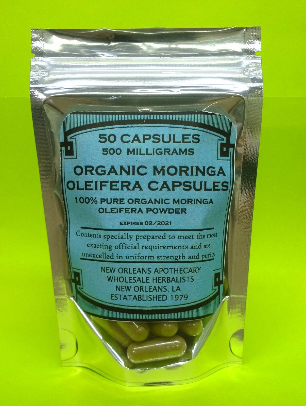 Leaf Oleifera Capsules Natural Pure 100 Percent Superfood