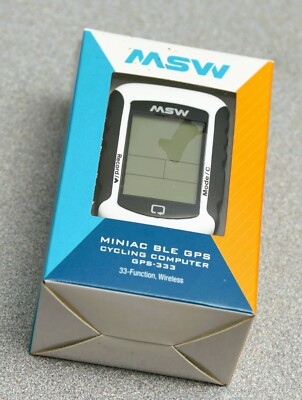 New MSW Miniac 333 GPS BLE Bike Computer - GPS, Wireless, White bluetooth HR